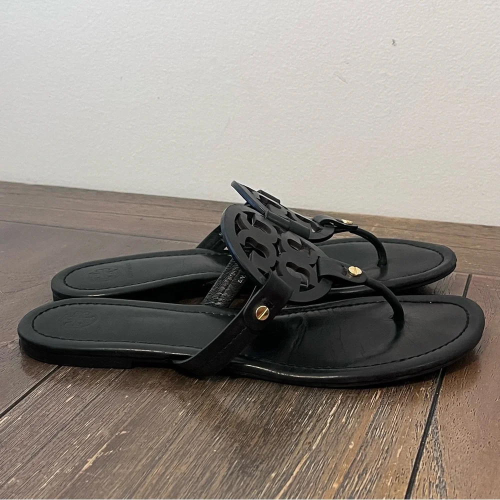 Tory Burch Miller Black Leather Sandals Womens size 9 - Picture 3 of 8